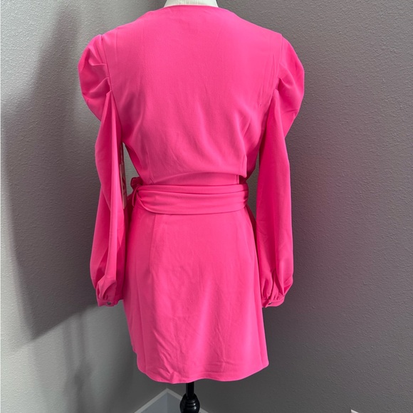 NWT Neon Pink Wrap Dress - Picture 2 of 3